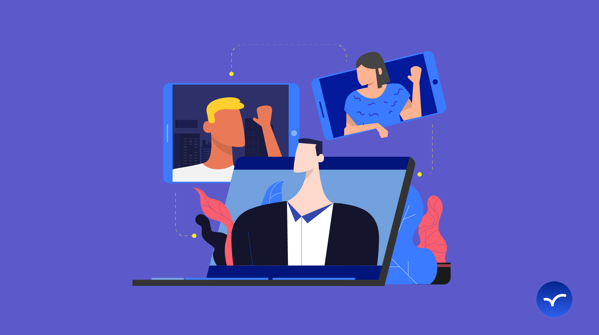 Team members focusing on one individual